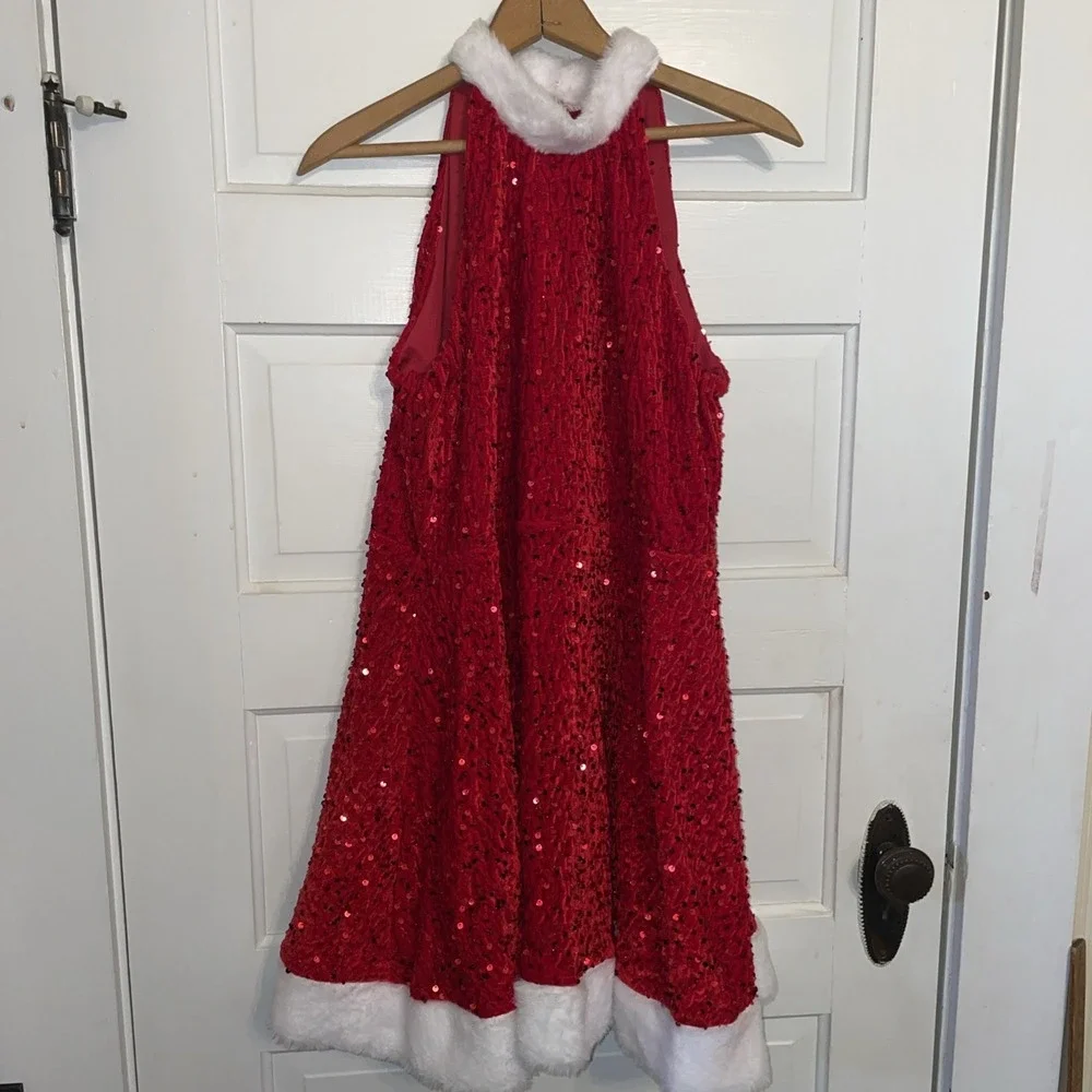 Mrs. Santa Claus‎ Outfit | Dress Socks Sleeves Hat Belt | Sequins Sparkle | XL